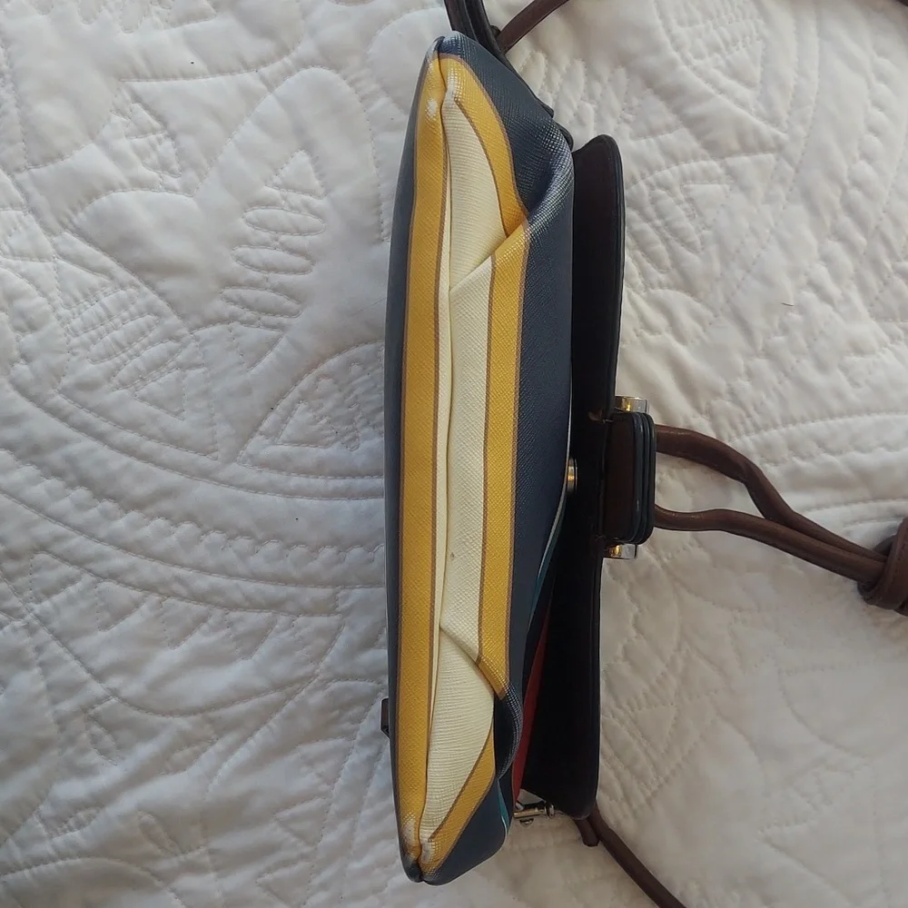 Chaps Crossbody Purse or Wristlet Bright Colored Striped, Distressed - Picture 8 of 10